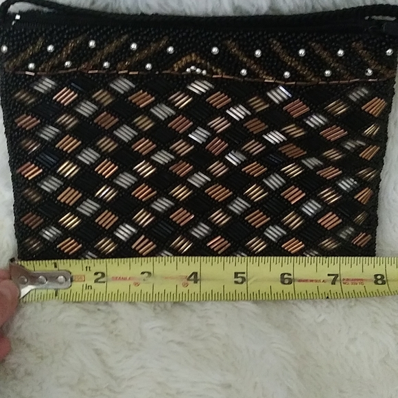 BLACK BEADED EVENING BAG * NWOT - Picture 6 of 8